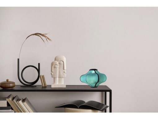 Lantaarn Nextime Lumi 40 cm stof turqoise