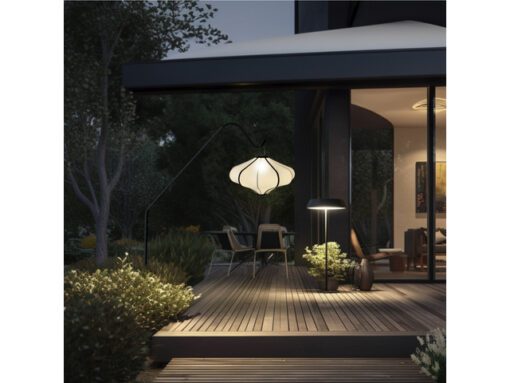 Lantaarn Nextime Lumi 60 cm stof creme
