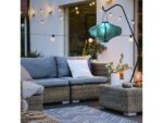 Lantaarn Nextime Lumi 60 cm stof turqoise