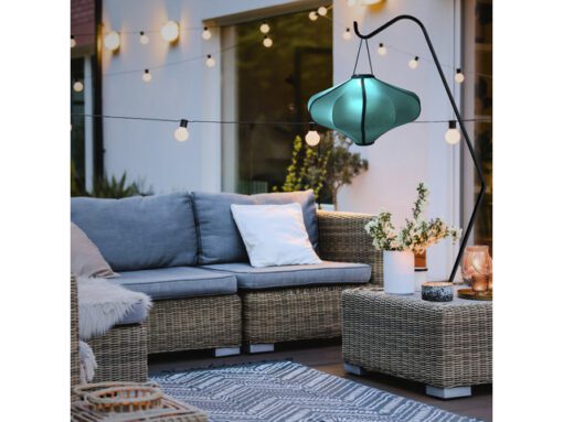 Lantaarn Nextime Lumi 60 cm stof turqoise