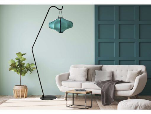 Lantaarn Nextime Lumi 60 cm stof turqoise