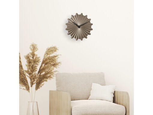 Metalen wandklok - 40cm - Stille klok - Bruin - Metaal -    NeXtime "Sunny"