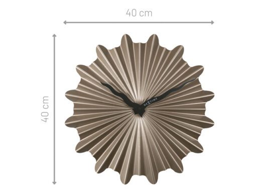 Metalen wandklok - 40cm - Stille klok - Bruin - Metaal -    NeXtime "Sunny"