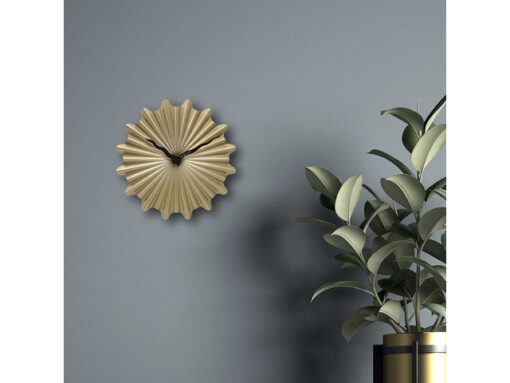 Metalen wandklok - 40cm - Stille klok - Goud - NeXtime      "Sunny"