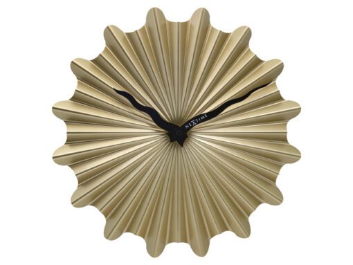Metalen wandklok - 40cm - Stille klok - Goud - NeXtime      "Sunny"