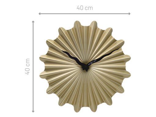 Metalen wandklok - 40cm - Stille klok - Goud - NeXtime      "Sunny"