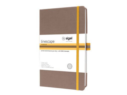 Notitieboek Linescape A5 bruin geruit hardcover