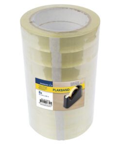 Plakband Raadhuis 25mm x 66m PP transparant krimp a 8 rol