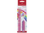 Potloodset Faber-Castell Unicorn 3-delig 2x HB              grafietpotlood en 1x gum roze