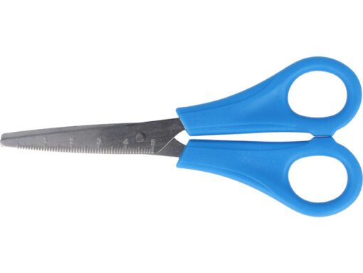 Schaar Westcott Kids 13cm RH kunstst. spitse punt blauw in  zak