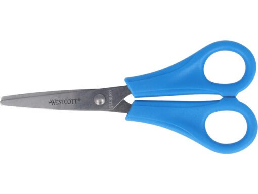 Schaar Westcott Kids 13cm RH kunstst. spitse punt blauw in  zak