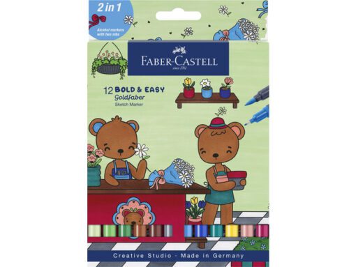 Sketchmarker Faber-Castell Goldfaber etui 12 stuks Bold     Easy World of Teddybears