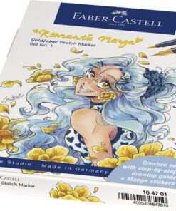 waterbestendig en droogt snel. De doppen en de houders van de sketchmarkers zijn gemaakt van 100% gerecycled materiaal en kunnen kleurvariaties vertonen door de productie. Inhoud set: 8 Goldfaber sketchmarkers