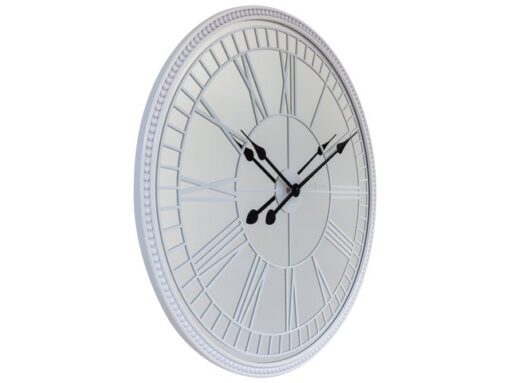 Spiegelklok - 56cm - Stille wandklok - Landelijk - Wit -    NeXtime - "Cleopatra"