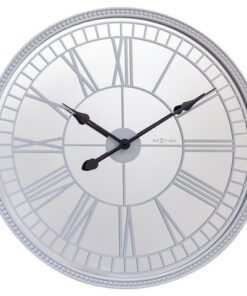 Spiegelklok - 56cm - Stille wandklok - Landelijk - Wit -    NeXtime - "Cleopatra"