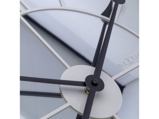 Spiegelklok - 56cm - Stille wandklok - Landelijk - Wit -    NeXtime - "Cleopatra"