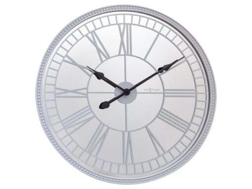 Spiegelklok - 56cm - Stille wandklok - Landelijk - Wit -    NeXtime - "Cleopatra"
