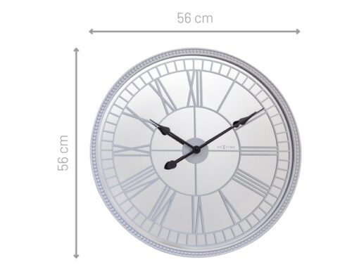 Spiegelklok - 56cm - Stille wandklok - Landelijk - Wit -    NeXtime - "Cleopatra"