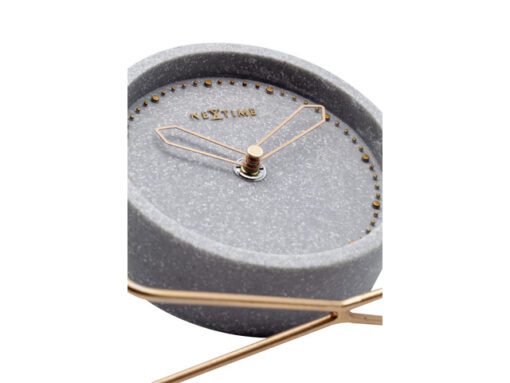 Tafelklok NeXtime 17.5x15.5x5 cm, polyresin, grijs