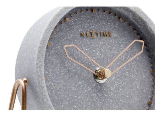 Tafelklok NeXtime 17.5x15.5x5 cm, polyresin, grijs