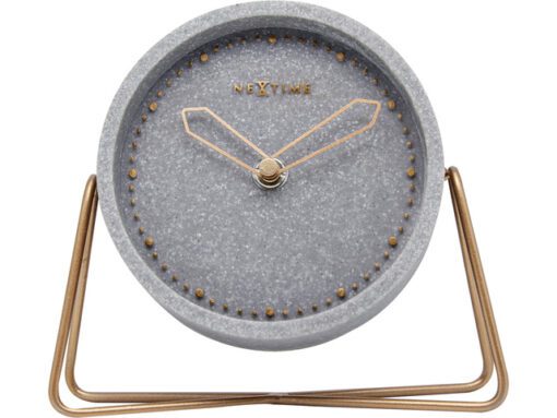 Tafelklok NeXtime 17.5x15.5x5 cm, polyresin, grijs