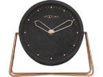 Tafelklok NeXtime 17.5x15.5x5 cm, polyresin, zwart