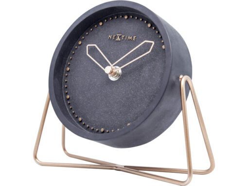 Tafelklok NeXtime 17.5x15.5x5 cm, polyresin, zwart