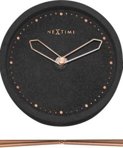 Tafelklok NeXtime 17.5x15.5x5 cm, polyresin, zwart