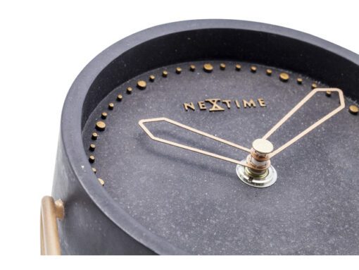 Tafelklok NeXtime 17.5x15.5x5 cm, polyresin, zwart