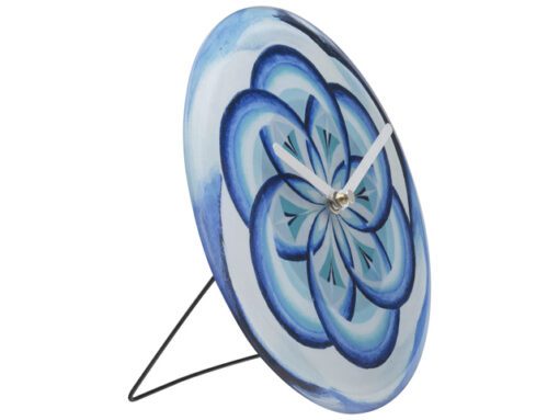 Tafelklok Nextime dia 20cm blauw glas Cosmo Blue Tafel