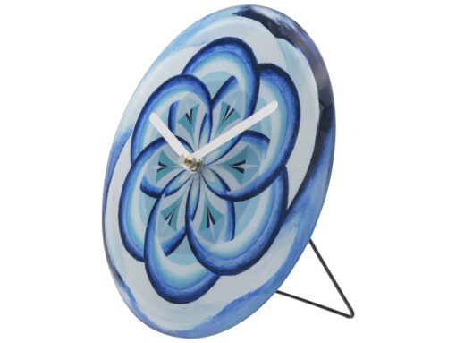 Tafelklok Nextime dia 20cm blauw glas Cosmo Blue Tafel