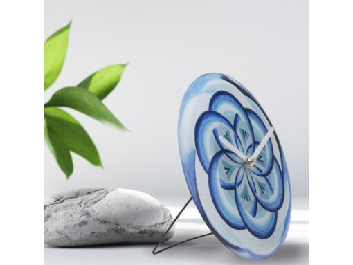 Tafelklok Nextime dia 20cm blauw glas Cosmo Blue Tafel