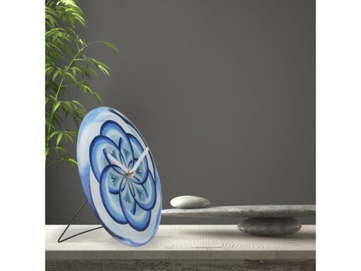 Tafelklok Nextime dia 20cm blauw glas Cosmo Blue Tafel