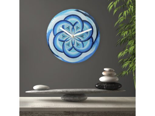 Tafelklok Nextime dia 20cm blauw glas Cosmo Blue Tafel