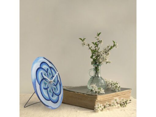 Tafelklok Nextime dia 20cm blauw glas Cosmo Blue Tafel