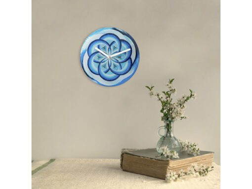 Tafelklok Nextime dia 20cm blauw glas Cosmo Blue Tafel