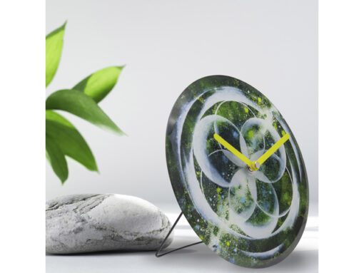 Tafelklok Nextime dia 20cm groen glas Cosmo Green Tafel