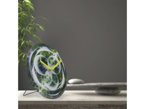 Tafelklok Nextime dia 20cm groen glas Cosmo Green Tafel