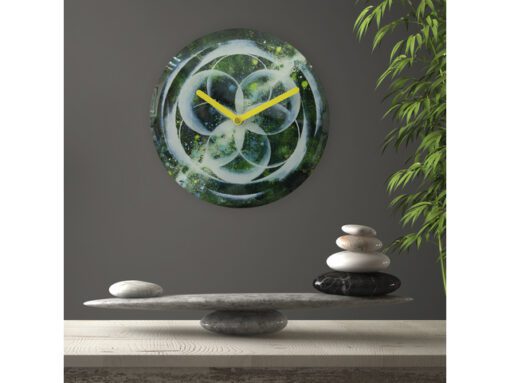 Tafelklok Nextime dia 20cm groen glas Cosmo Green Tafel