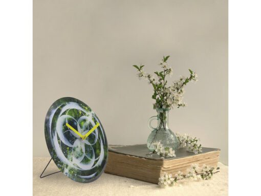 Tafelklok Nextime dia 20cm groen glas Cosmo Green Tafel