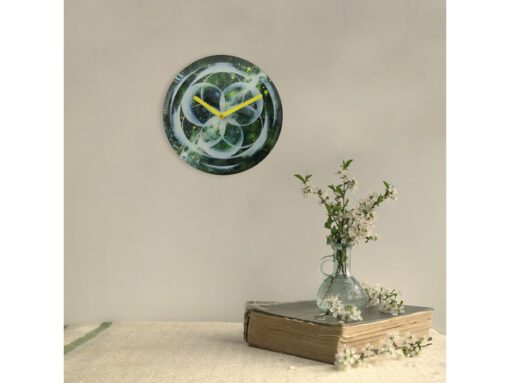 Tafelklok Nextime dia 20cm groen glas Cosmo Green Tafel