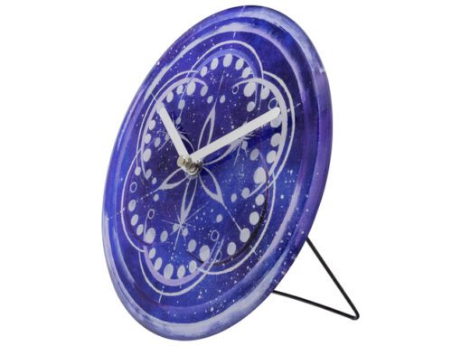 Tafelklok Nextime dia 20cm indigo glas Cosmo Indigo Tafel