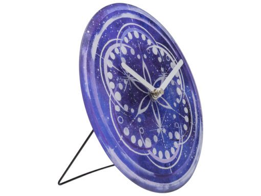 Tafelklok Nextime dia 20cm indigo glas Cosmo Indigo Tafel