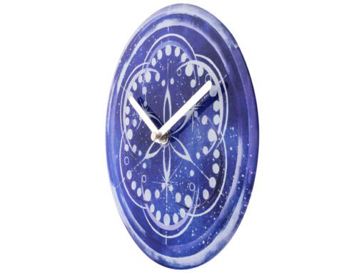 Tafelklok Nextime dia 20cm indigo glas Cosmo Indigo Tafel
