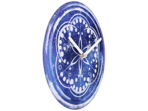 Tafelklok Nextime dia 20cm indigo glas Cosmo Indigo Tafel