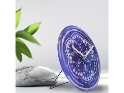 Tafelklok Nextime dia 20cm indigo glas Cosmo Indigo Tafel