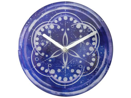 Tafelklok Nextime dia 20cm indigo glas Cosmo Indigo Tafel