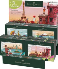 Tekenstift Faber-Castell Pitt Artist Pen Brush display      steden New York, Paris, London, Sydney 8 sets