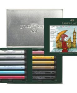 Tekenstift Faber-Castell Pitt Artist Pen Brush set 12 stuks London