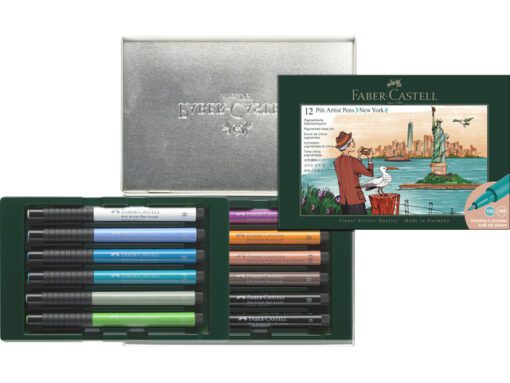 Tekenstift Faber-Castell Pitt Artist Pen Brush set 12 stuks New York